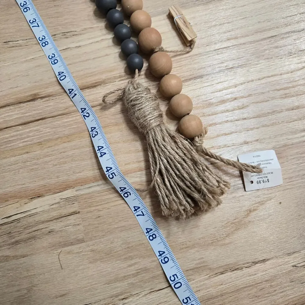 New Hobby Lobby Wooden Bead Garland Hanging Clips Blue Brown